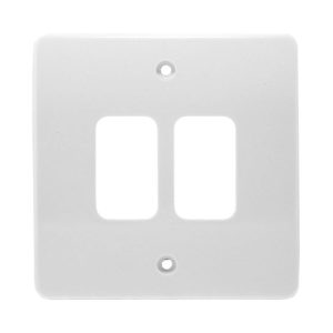 MK K3632WHI 2 Module 2 Way Grid Front Plate 86mm x 86mm White Moulded MK Logic Plus