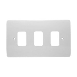 MK K3633WHI 3 Gang Grid Front Plate 86mm x 146mm White Moulded MK Logic Plus