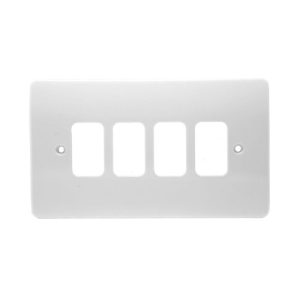 MK K3634WHI 4 Module Grid Front Plate (2 Gang Grid Cover Plate 86mm x 146mm) MK Logic Plus