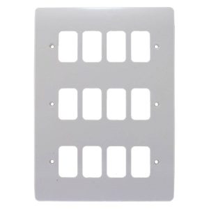 MK K3639WHI 12 Gang Grid Front Plate 206mm x 146mm White Moulded MK Logic Plus
