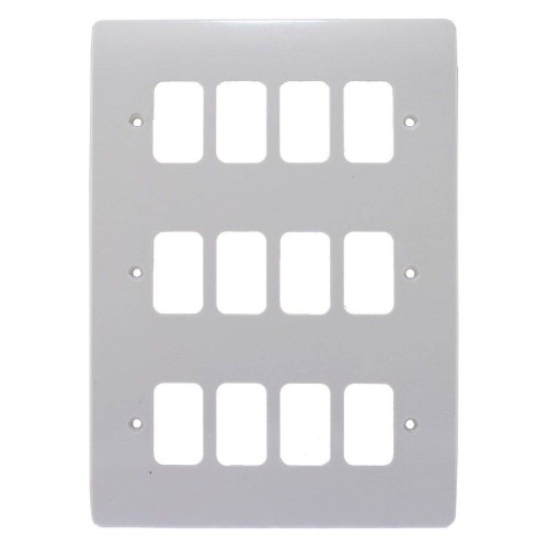 MK K3639WHI 12 Gang Grid Front Plate 206mm x 146mm White Moulded MK Logic Plus