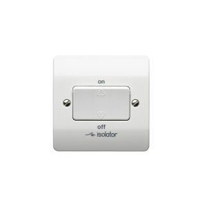 MK K4859WHI Triple Pole Fan Isolator Switch with No Lock and Key in White