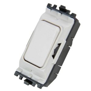 MK K4881WHI 1 Way 1 Module Grid Switch 10A Single Pole, MK Grid Plus White 1