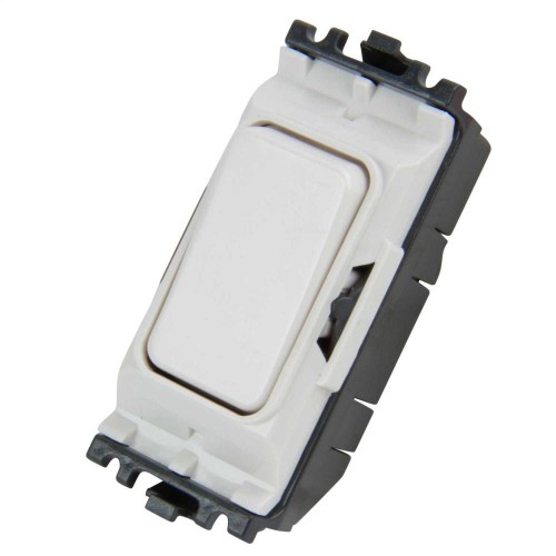 MK K4881WHI 1 Way 1 Module Grid Switch 10A Single Pole, MK Grid Plus White 1