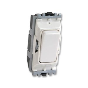 MK K4882WHI 2 Way 1 Module Grid Switch 10A, MK Grid Plus White 2 Way Grid