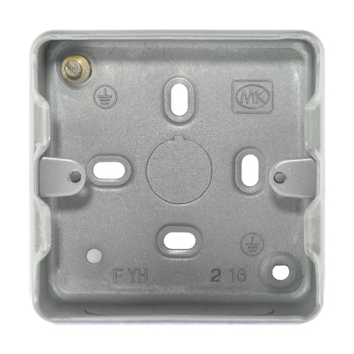 MK K8891ALM 1 Gang 38mm Surface Metal Clad Box for 1 or 2 Grid Modules 5