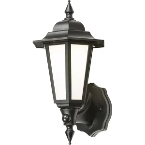 230V IP54 8W LED Wall Lantern With Daylight Sensor - Black