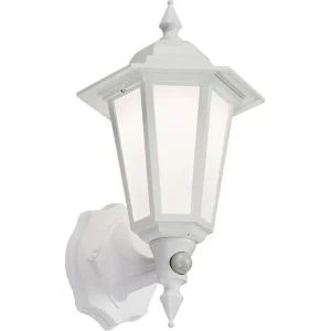 230V IP54 8W LED Wall Lantern With Photocell Sensor - White