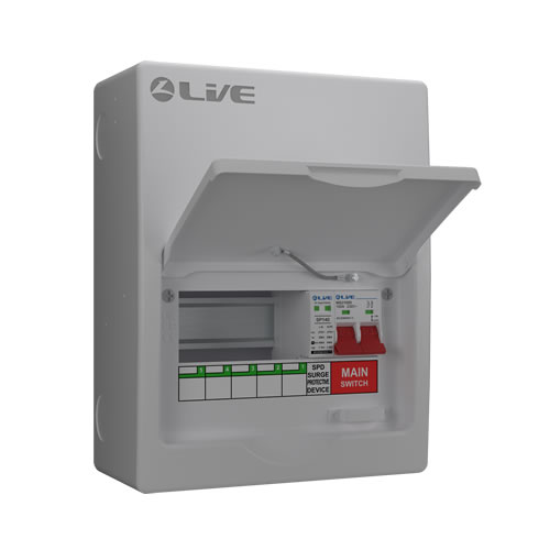 8 Module Metal Consumer Unit 100A M/S + 20/40KA DP Surge Device