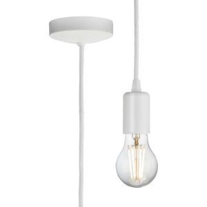 8270LMW 1.8m E27 Contemporary Pendant Set - Matt White