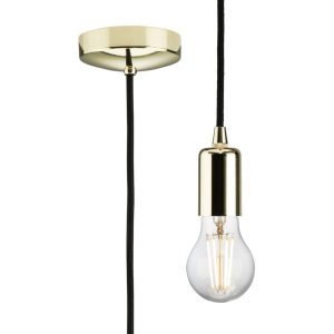 8270LPB 1.8m E27 Contemporary Pendant Set - Polished Brass