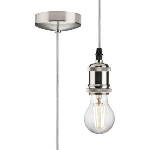 8271LBC 1.8m E27 Vintage Pendant Set - Brushed Chrome