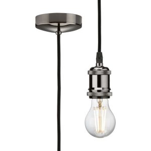 8271LBN 1.8m E27 Vintage Pendant Set - Black Nickel