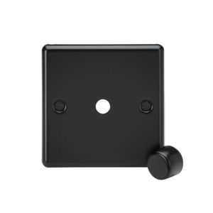 SF1DIMMBB 1G Dimmer Plate with Matching Metal Dimmer Cap -Matt Black