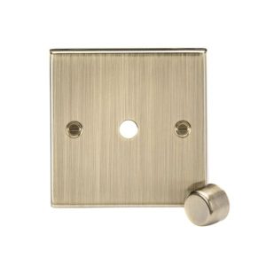 CS1DIMAB 1G Dimmer Plate with Matching Metal Dimmer Cap - Antique Brass