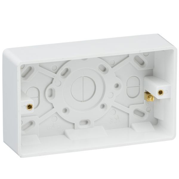 CU1800 Double 35mm Pattress Box with Earth Terminal