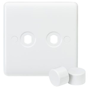 CU2DIM 2G Dimmer Plate with 2 Matching Dimmer Caps