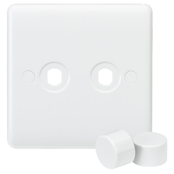 CU2DIM 2G Dimmer Plate with 2 Matching Dimmer Caps
