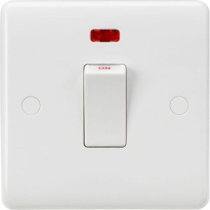 CU8331NW 45A DP Switch with Neon (1G size) - White Rocker