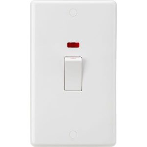 CU8332NW 45A DP Switch with Neon (2G size) White Rocker