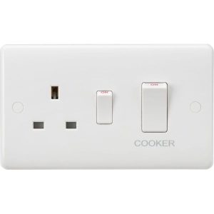 CU8333W 45A DP Switch & 13A Socket - White Rocker