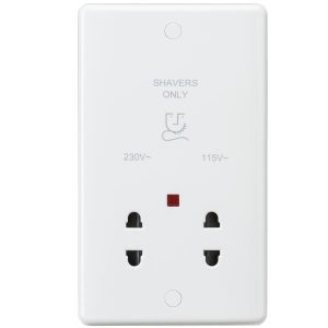 CU8900N 115/230V Dual Voltage Shaver Socket with Neon