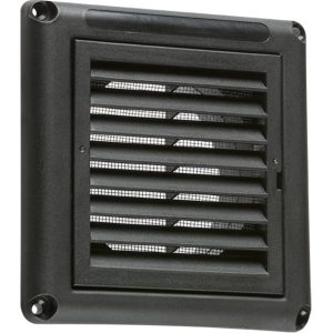 100mm/4 inch Extractor Fan Grille with Fly Screen - Black
