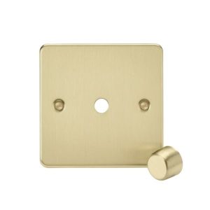 FP1DIMBB 1G Dimmer Plate with Matching Metal Dimmer Cap - Brushed Brass