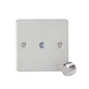 FP1DIMBC 1G Dimmer Plate with Matching Metal Dimmer Cap - Brushed Chrome