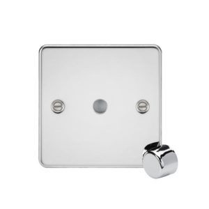 FP1DIMPC 1G Dimmer Plate with Matching Metal Dimmer Cap - Polished Chrome