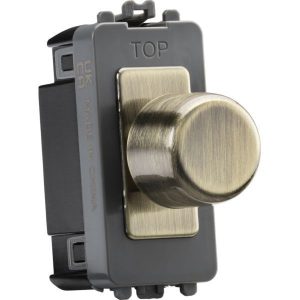 Knightsbridge GDM1501AB 2-Way 10-150W (5-150W LED) Intelligent Dimmer - Antique Brass
