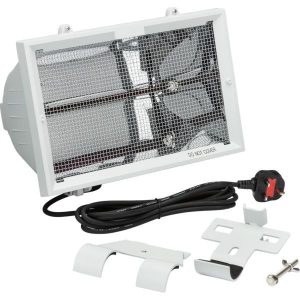 HEOD1309W 230V IP24 1.3kW Shortwave Infrared Heater – White