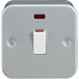 M8341N Metal Clad 20A 1G DP Switch with Neon