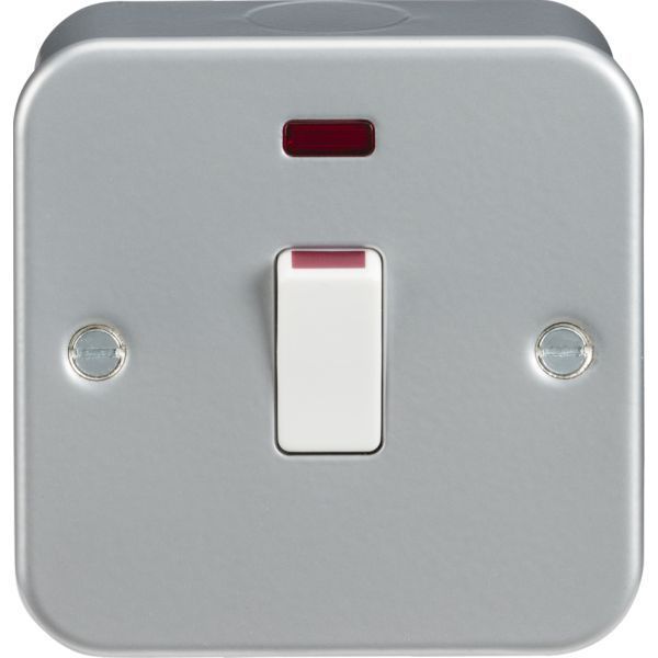 M8341N Metal Clad 20A 1G DP Switch with Neon