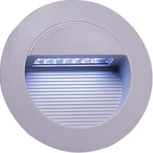 NH017W IP44 14 x White LED Grey Aluminium Round Recessed Wall Light