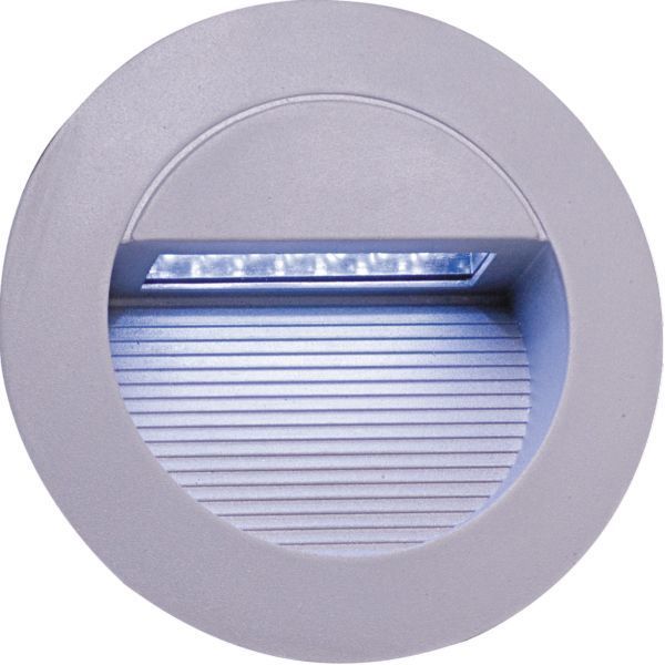 NH017W IP44 14 x White LED Grey Aluminium Round Recessed Wall Light