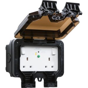 OP9RCD IP66 13A 2G DP RCD Switched Socket - Type A (30mA)
