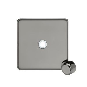 SF1DIMBN 1G Dimmer Plate with Matching Metal Dimmer Cap - Black Nickel