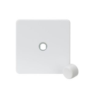 SF1DIMMW 1G Dimmer Plate with Matching Metal Dimmer Cap -Matt White