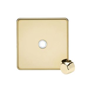 SF1DIMPB 1G Dimmer Plate with Matching Metal Dimmer Cap - Polished Brass