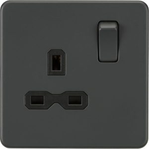 SFR7000AT 13A 1G DP Switched Socket - Anthracite with Black Insert