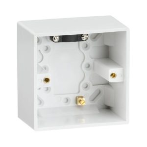 SN1610 Single 47mm Pattress Box with Earth Terminal