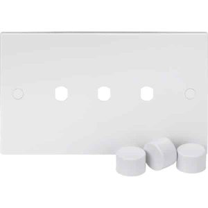 SN3DIM 3G Dimmer Plate with Matching Dimmer Caps