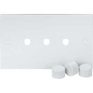 CU3DIM 3G Dimmer Plate with Matching Dimmer Caps