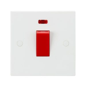 45A DP Switch With Neon (1G size) - Red Rocker