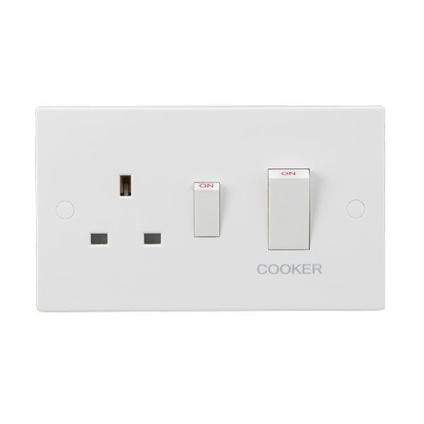 SN8333W 45A DP Switch & 13A Socket - White Rockers