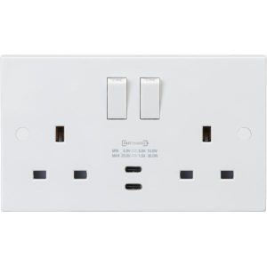 SN9930 13A 2G DP Switched Socket with Dual USB-C 20V DC 1.5A (Max. 30W)