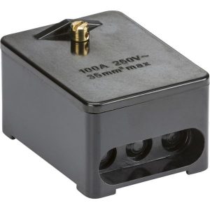 SNEB1 100A 1 x 5-Way (Single Pole) Service Connector Block - Brass Terminals