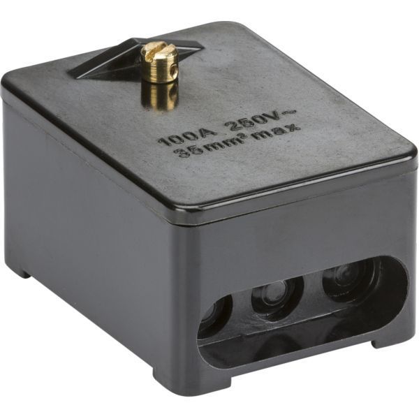 SNEB1 100A 1 x 5-Way (Single Pole) Service Connector Block - Brass Terminals
