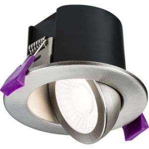 Knightsbridge SPKEVTBC SpektroLED Evo Tilt - Fire Rated IP65 Downlight with 2 x Wattage and 4 x CCT - Brushed Chrome